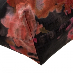 Pre Owned Fendi Floral Printed Zucchino Nylon Roll Tote