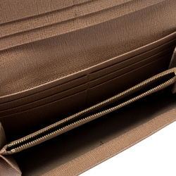 Pre Owned Fendi Beige Leather Elite Continental Wallet