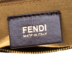 Fendi Brown/Black Leopard Print Jacquard Fabric and Leather Shoulder Bag 