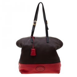 Pre Owned Fendi Colorblock Leather 2Bag Tote