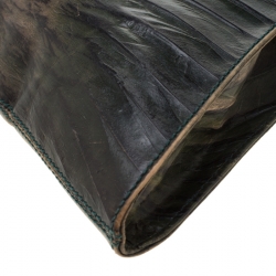 Pre Owned Fendi Green Leather Devil Trapezio Shoulder Bag