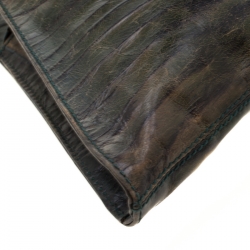 Pre Owned Fendi Green Leather Devil Trapezio Shoulder Bag