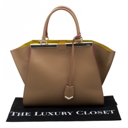 Pre Owned Fendi Beige Leather 3Jours Tote