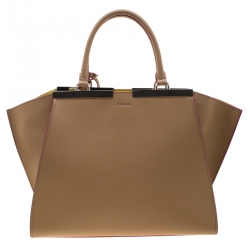 Pre Owned Fendi Beige Leather 3Jours Tote