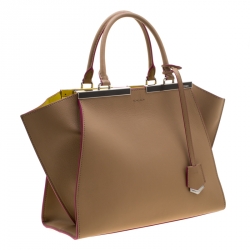 Pre Owned Fendi Beige Leather 3Jours Tote