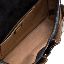 Pre Owned Fendi Black Patent Leather F3 Secret Code Top Handle Bag