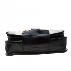 Pre Owned Fendi Black Patent Leather F3 Secret Code Top Handle Bag