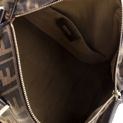 Pre Owned Fendi Tobacco Zucca Canvas Boston Bag