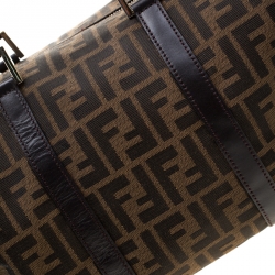 Pre Owned Fendi Tobacco Zucca Canvas Boston Bag