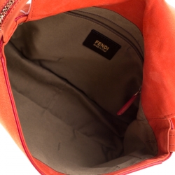 Pre Owned Fendi Orange Nubuck Leather Shoulder Bag