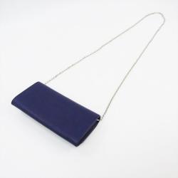 Pre Owned Fendi Purple Leather WOC Clutch Bag