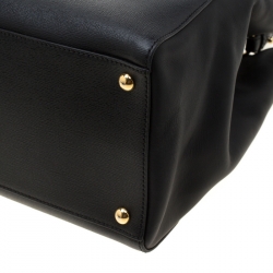 Pre Owned Fendi Black Leather Medium 2jours Tote