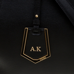 Pre Owned Fendi Black Leather Medium 2jours Tote