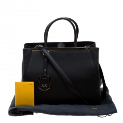 Pre Owned Fendi Black Leather Medium 2jours Tote