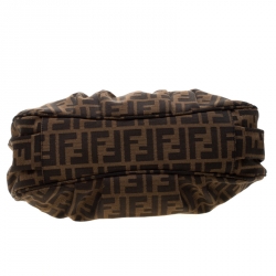 Pre Owned Fendi Tobacco Zucca Canvas Small Mia Shoulder Bag