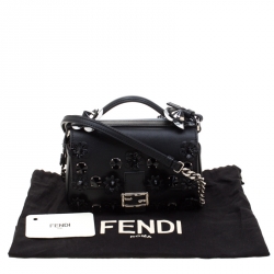 Fendi Blue/Black Leather Double Micro Baguette Bag