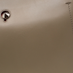 Pre Owned Fendi Khaki Leather Dotcom Top Handle Bag