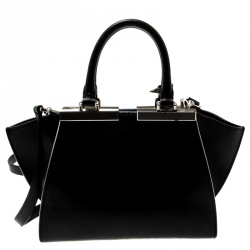 Pre Owned Fendi Black Leather Mini 3Jours Tote