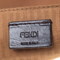 Pre Owned Fendi Beige Leather Fendista Pochette Crossbody Bag
