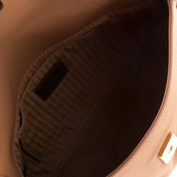 Pre Owned Fendi Beige Leather Fendista Pochette Crossbody Bag