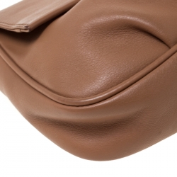 Pre Owned Fendi Beige Leather Fendista Pochette Crossbody Bag