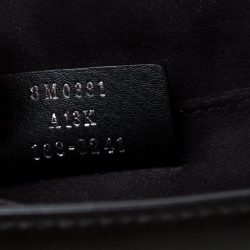 Pre Owned Fendi Black Leather Embellished Kan I Applique Crossbody Bag  