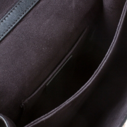 Pre Owned Fendi Black Leather Embellished Kan I Applique Crossbody Bag  