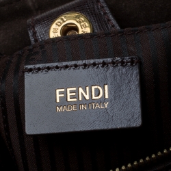 Pre Owned Fendi Dark Brown Leather Medium 2jours Tote