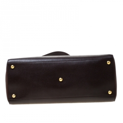 Pre Owned Fendi Dark Brown Leather Medium 2jours Tote