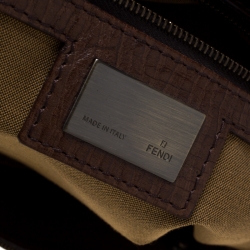 Pre Owned Fendi Brown Zucca Canvas and Leather Chef du Jour Tote