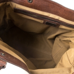 Pre Owned Fendi Brown Zucca Canvas and Leather Chef du Jour Tote