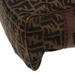 Pre Owned Fendi Brown Zucca Canvas and Leather Chef du Jour Tote
