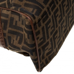 Pre Owned Fendi Brown Zucca Canvas and Leather Chef du Jour Tote