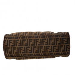 Pre Owned Fendi Brown Zucca Canvas and Leather Chef du Jour Tote