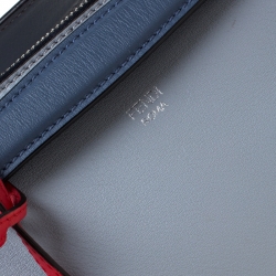 Pre Owned Fendi Grey/Blue Leather By The Way Boston Bag 