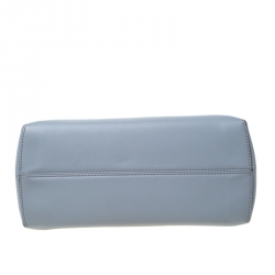 Pre Owned Fendi Grey/Blue Leather By The Way Boston Bag 