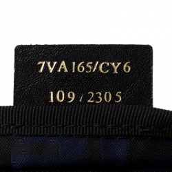 Pre Owned Fendi Zucca Black/Blue Nylon Mini Tote