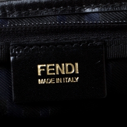 Pre Owned Fendi Zucca Black/Blue Nylon Mini Tote