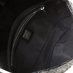 Fendi Black Beads and Leather Baguette Shoulder Bag