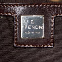 Pre Owned Fendi Brown Corduroy Shoulder Bag