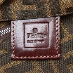 Pre Owned Fendi Brown Zucca Canvas Baguette