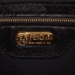 Pre Owned Fendi Black Leather Shoulder Bag