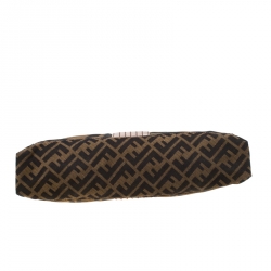 Fendi Tobacco Zucca Canvas Maxi Baguette Flap Shoulder Bag
