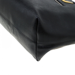 Pre Owned Fendi Black Leather Monster Roll Tote 