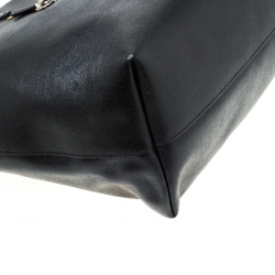 Pre Owned Fendi Black Leather Monster Roll Tote 