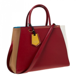 Pre Owned Fendi Multiolor Leather Medium 2jours Tote