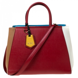 Pre Owned Fendi Multiolor Leather Medium 2jours Tote