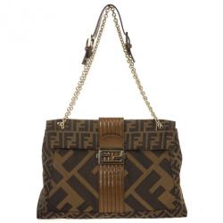 Fendi Maxi Borsa Zucca Baguette Shoulder Bag