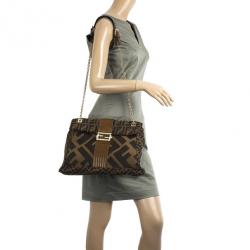 Fendi Maxi Borsa Zucca Baguette Shoulder Bag