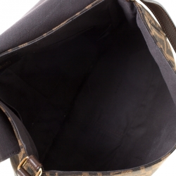 Pre Owned Fendi Tobacco Zucca Canvas and Leather Crossbody Bag 